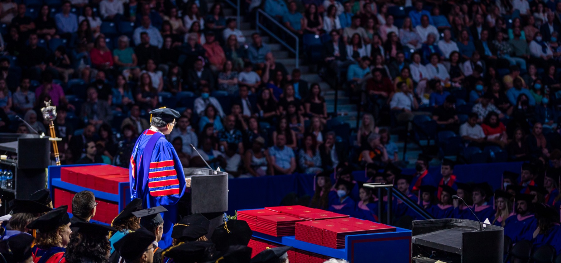Dr. A. Gabriel Esteban presented remarks to the graduates at his final commencement weekend as DePaul president.
